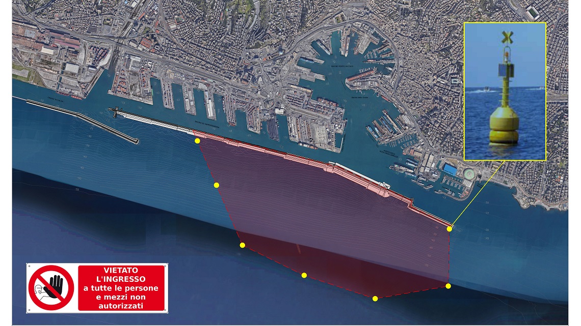 Nuova Diga Genova: aggiornamento area interdetta navigazione